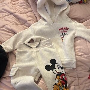 Disney Cream Mickey & Friends Kids Hoodie and Pants Set